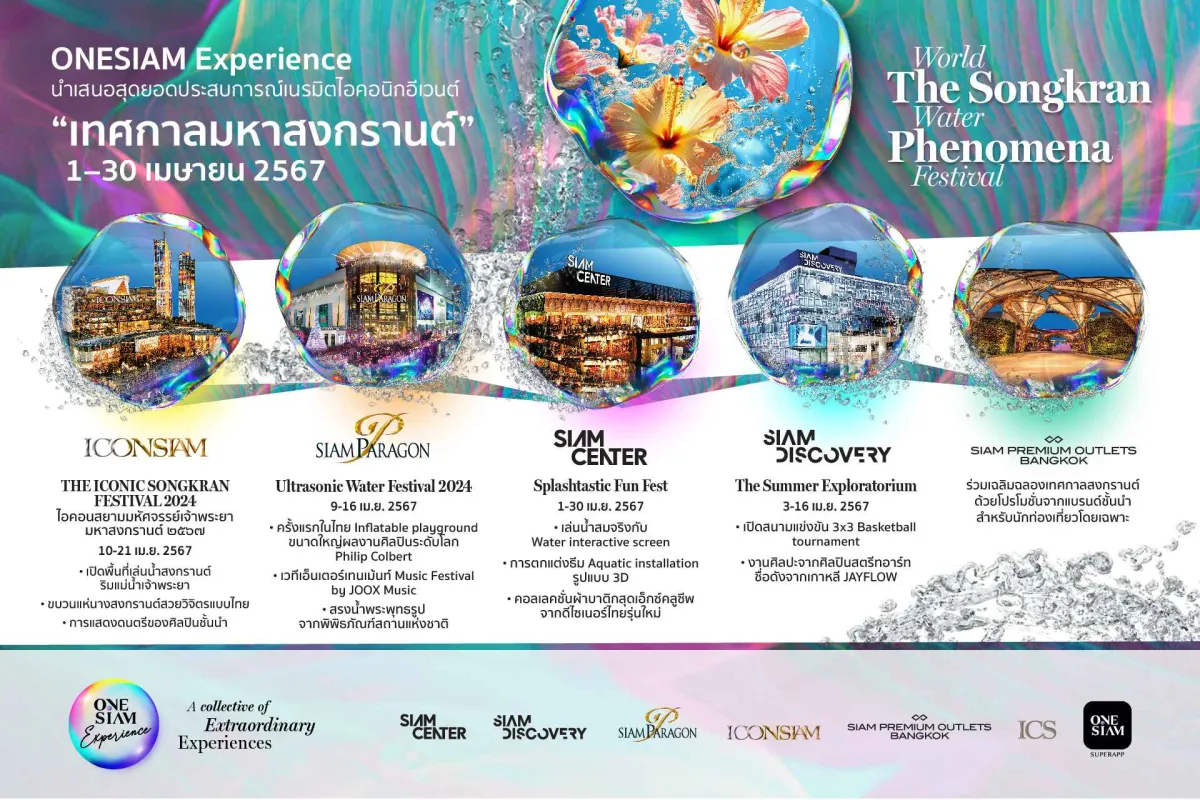 ONESIAM Experience ผนึกกำลังเนรมิตไอคอนิกอีเวนต์ “เทศกาลมหาสงกรานต์” มอบสุดยอดประสบการณ์ ตอกย้ำโกลบอลเดสติเนชั่นระดับโลก