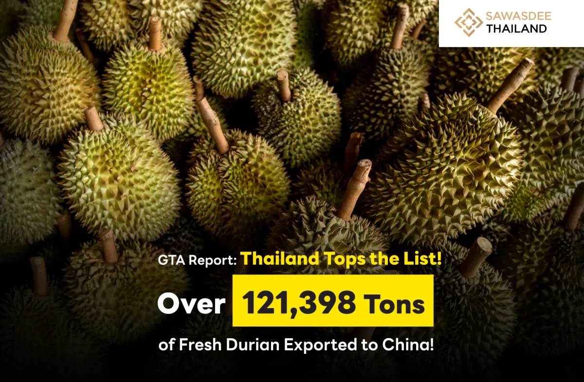 GTA Report: Thailand Leads the Way! Over 121,398 Tons of Fresh Durian Exported to China