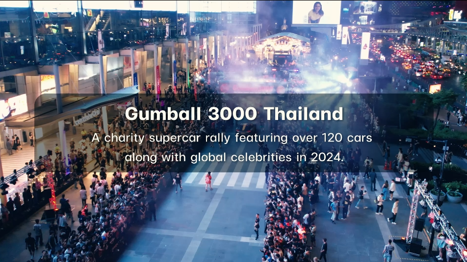 Gumball 3000 Thailand: A charity supercar rally featuring over 120 cars along with global celebrities in 2024.