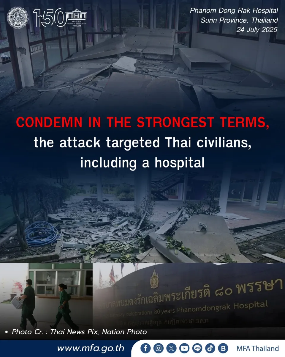 Thailand Condemns Cross-Border Attacks on Civilians