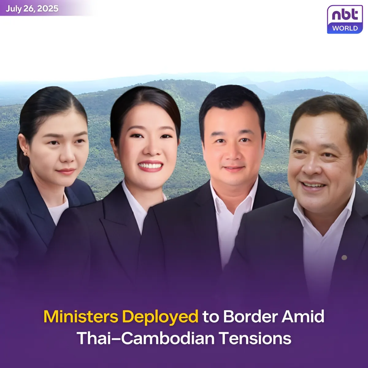 Visit to Border Areas by Four Ministers to Provide Support for Local Residents and Plan Prepared to Help Thais in Cambodia