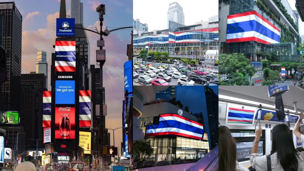 Thai flag waves #TruthFromThailand to the world