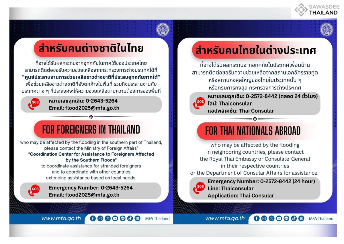 MFA emergency number and contact details for those affected by flooding