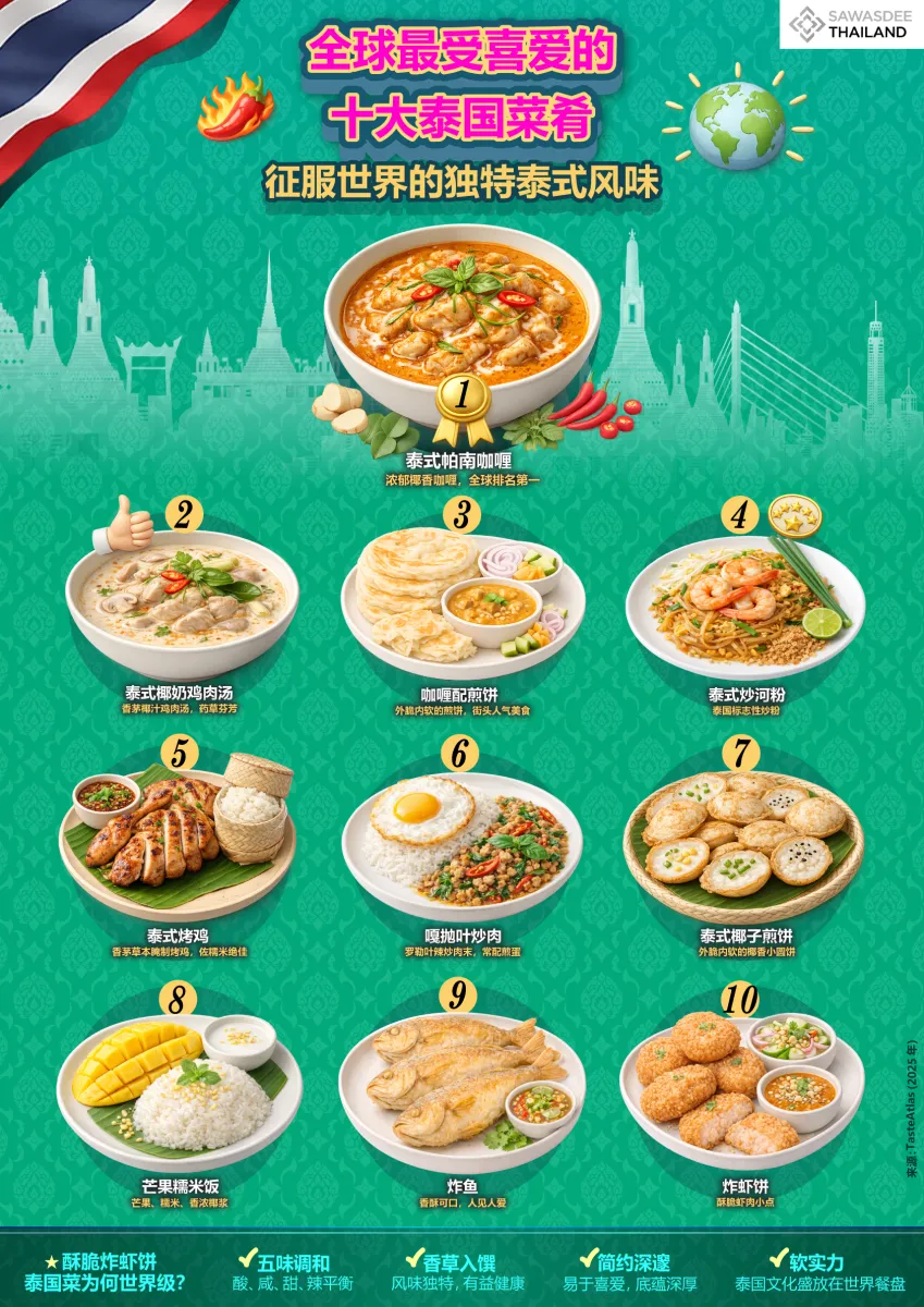 全球最受喜爱的 十大泰国菜肴