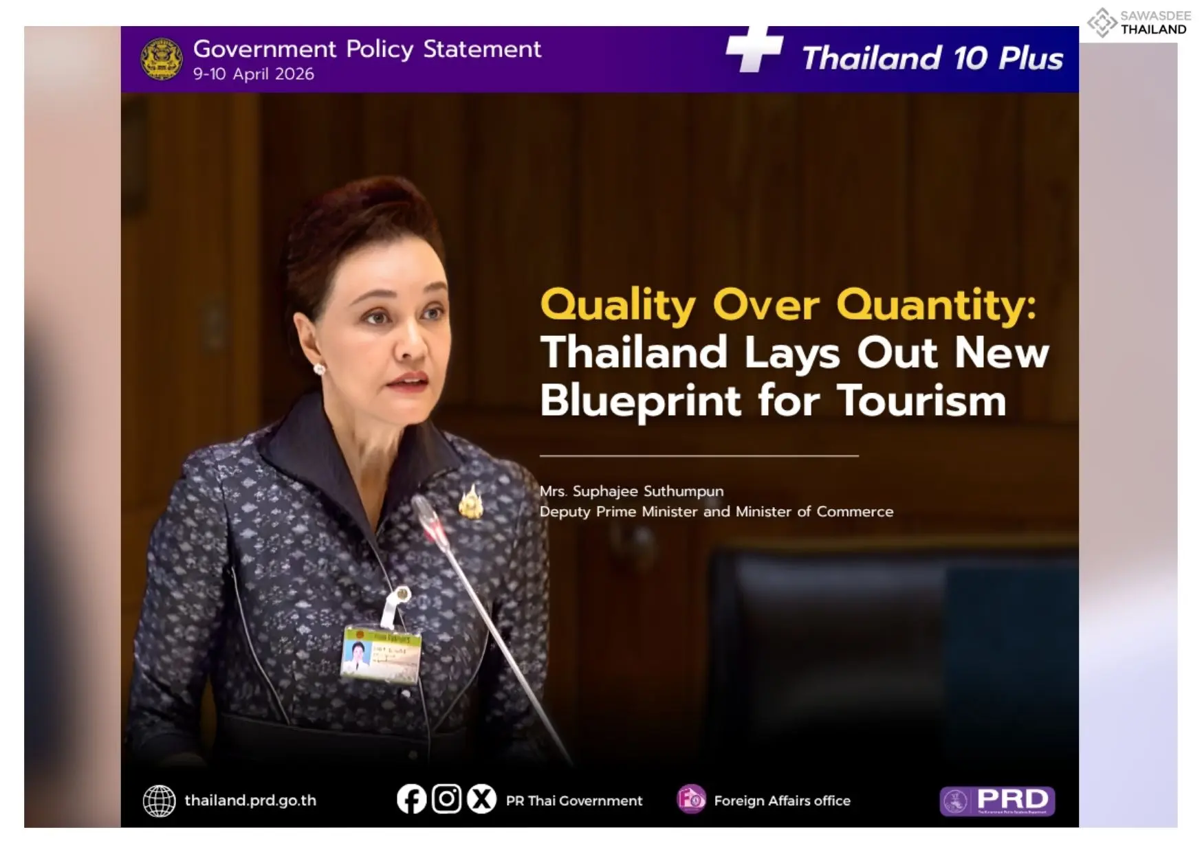 Policy Statement 2026: Quality Over Quantity: Thailand Lays Out New Blueprint for Tourism