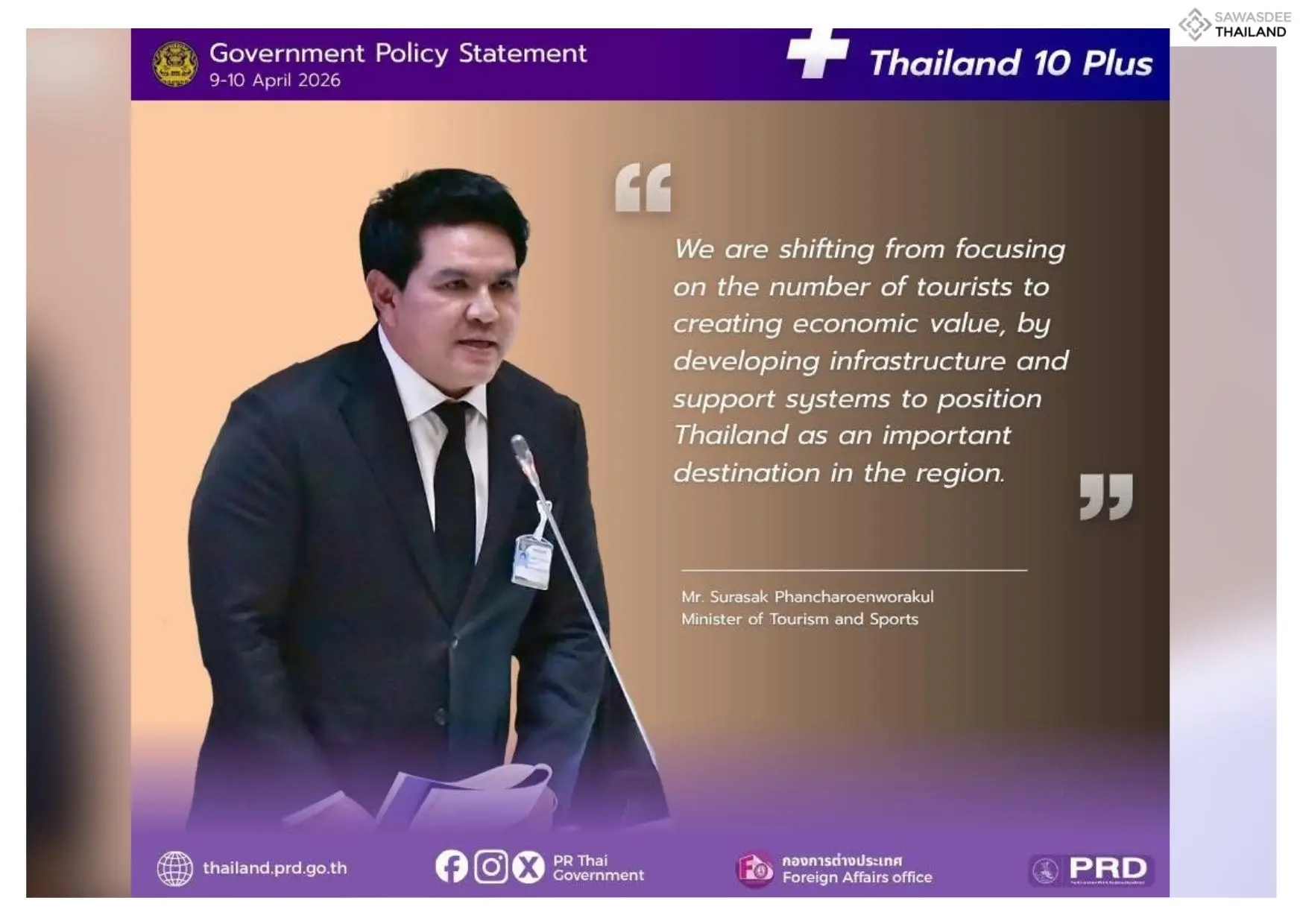 Policy Statement 2026: Thailand Shifts to Value-Driven Tourism, Eyes Regional Hub Status