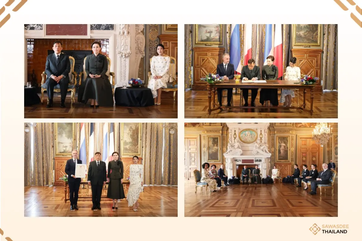Thai King, Queen, and Princess Sirivannavari Visit Hôtel de Ville de Paris
